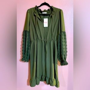 XL women’s dress, olive green